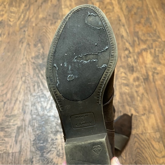 Rock & Candy Lipton Brown Microseude Booties Chelsea Ankle Boots Womens Size 9 - Picture 7 of 15